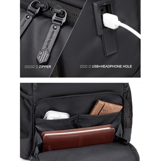 Arctic Hunter Αδιάβροχη Τσάντα Πλάτης για Laptop 15.6" Γκρι B00532-GY