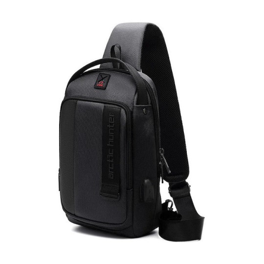 Arctic Hunter Τσάντα Crossbody XB00100-BK USB Αδιάβροχη Μαύρο