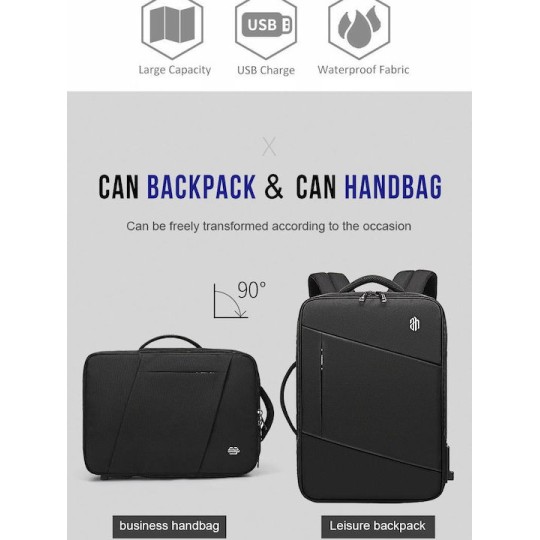 Arctic Hunter B00345 Αδιάβροχη Τσάντα Πλάτης για Laptop 15.6" Μαύρο