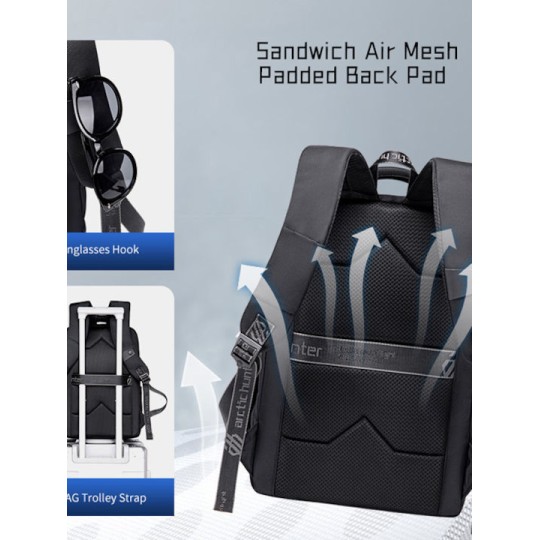 Arctic Hunter B00498 Αδιάβροχη Τσάντα Πλάτης για Laptop 15.6" Μαύρο