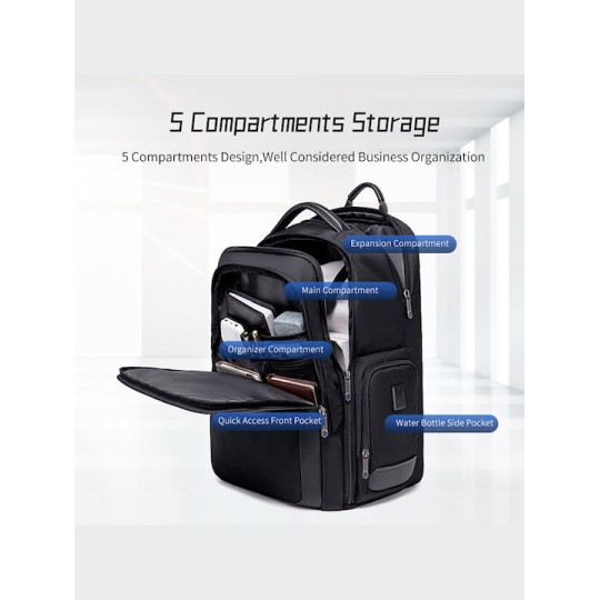 Arctic Hunter Αδιάβροχη Τσάντα Πλάτης για Laptop 17" Μαύρο B00544-BK