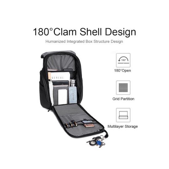 Arctic Hunter Αδιάβροχη Τσάντα Πλάτης για Laptop 15.6" Μαύρο B00558-BK