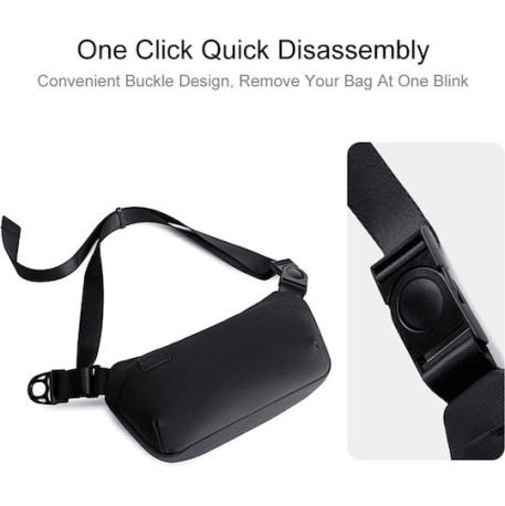 Arctic Hunter Τσάντα Μέσης Y00569 με Θήκη Tablet 3.5L Μαύρη