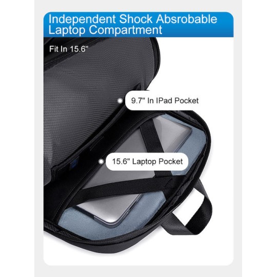 Arctic Hunter Τσάντα Πλάτης για Laptop 15.6" Μαύρο B00555-BK