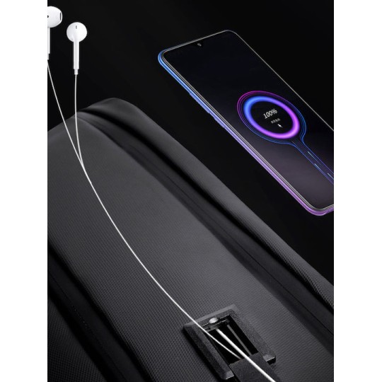 ARCTIC HUNTER  B00443 Τσάντα Πλάτης με Θήκη Laptop 15.6, USB, 19L, Μαύρη