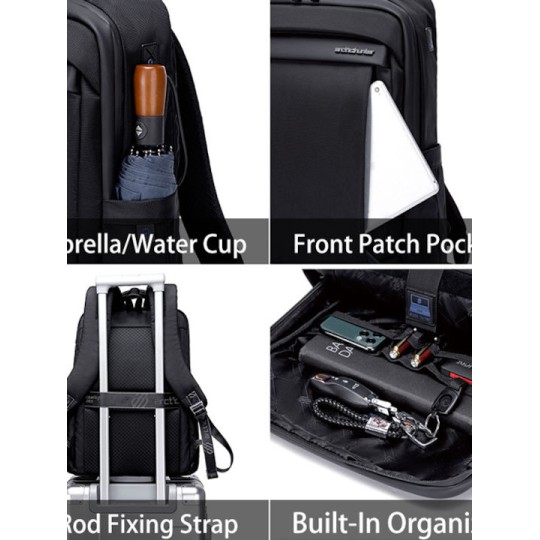 ARCTIC HUNTER B00478 Τσάντα Πλάτης με Θήκη Laptop 15.6", 18L, Μαύρη