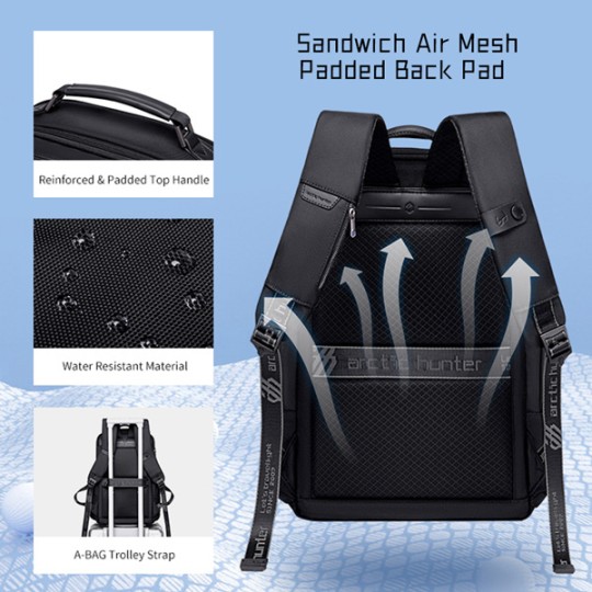 Arctic Hunter B00492 Bag Backpack 15.6" Black