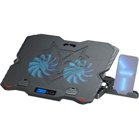 POWERTECH PT-1346 Βάση & Ψύξη Laptop  έως 15.6" 2x 125mm LED Fan Μαύρη