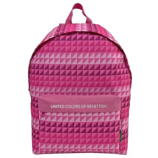 Benetton School Backpack Junior High-High School Pink 30x17x41cm