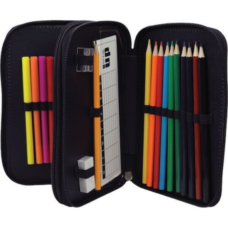 No Fear Fluo Lion Κασετίνα Διπλή Γεμάτη 20x14x4cm Gim 348-45100