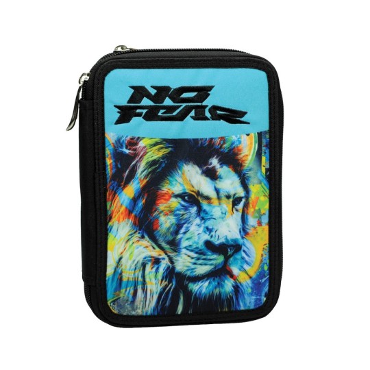 No Fear Fluo Lion Κασετίνα Διπλή Γεμάτη 20x14x4cm Gim 348-45100