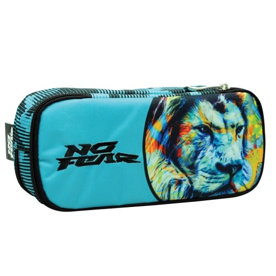 No Fear Back Me Up Κασετίνα Βαρελάκι Οβάλ No Fear Fluo Lion 348-45141