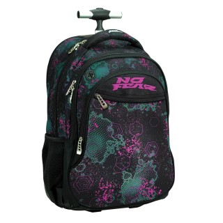 No Fear School Trolley Bag Elementary Multicolour with Water Bottle Holder 30 Litre 2025