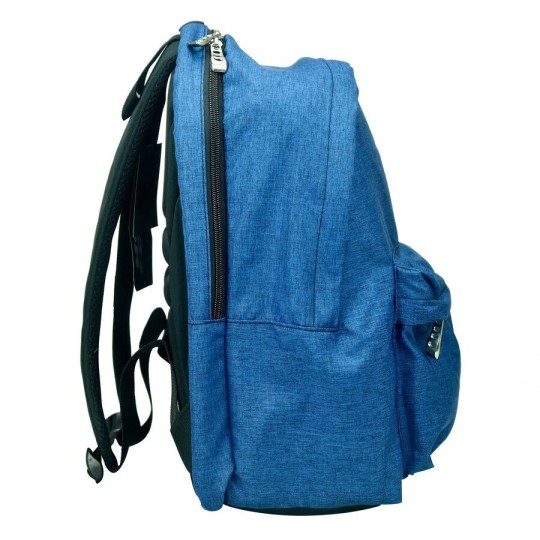 No Fear School Bag Backpack Elementary Blue with Water Bottle Holder 25Liters