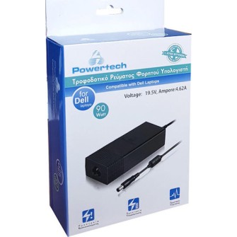 POWERTECH PT-55 Φορτιστής Laptop για Dell, 90W, 19.5V, Μαύρος