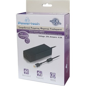 POWERTECH PT-118 Φορτιστής Laptop για LENOVO, 90 watt, 20V - 4.5A, Μαύρος POWERTECH PT-118 Φορτιστής Laptop για LENOVO, 90 watt, 20V - 4.5A, Μαύρος