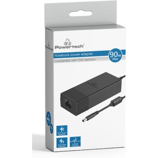 POWERTECH PT-1083 Φορτιστής Laptop για Dell, 90W, 1.2m, Μαύρος