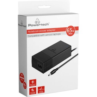 POWERTECH PT-1038 Φορτιστής Laptop για Lenovo, 65W, 1.8m, Μαύρος