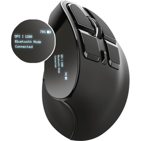 TRUST - VOXX Rechargeable Ergonomic Wireless Mouse (23731) Black