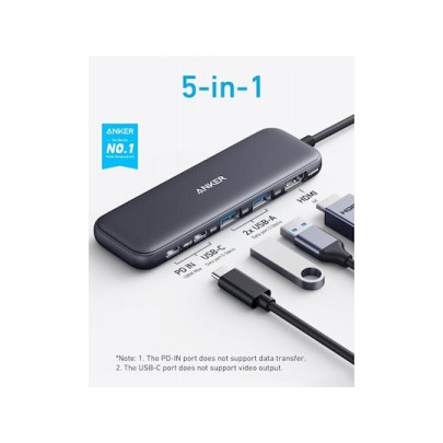 Anker 332 USB-C Hub (5-in-1) with 4K HDMI Display (A8355011)