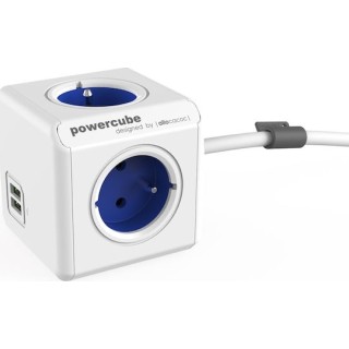 Allocacoc PowerCube 4 Θέσεων με 2 USB και Καλώδιο 1.5m Μπλε
