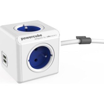 Allocacoc PowerCube 4 Θέσεων με 2 USB και Καλώδιο 1.5m Μπλε