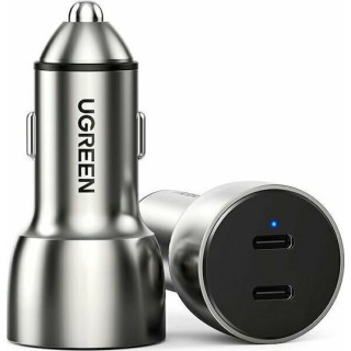 Ugreen Φορτιστής Αυτοκινήτου 3A Γρήγορη Φόρτιση με 2 Θύρες Type-C Γκρι 70594