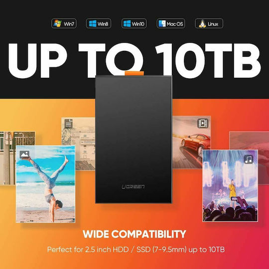 Ugreen Θήκη για Σκληρό Δίσκο 2.5" SATA III  USB 3.0 60353
