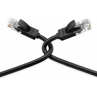 Ugreen Flat U/UTP Cat.6 Καλώδιο Δικτύου Ethernet 2m Μαύρο (50174)