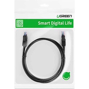 Ugreen Flat U/UTP Cat.6 Καλώδιο Δικτύου Ethernet 2m Μαύρο (50174)