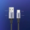 Ugreen Braided USB 2.0 Cable USB-C male - USB-A male Μαύρο 1m (60126)