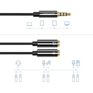 Ugreen Καλώδιο 3.5mm male - 3.5mm female Μαύρο 0.2m (30620)