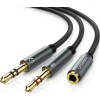 UGREEN AV140 Cable Audio 2x3.5mm M/3.5mm F 0,2m (20899)