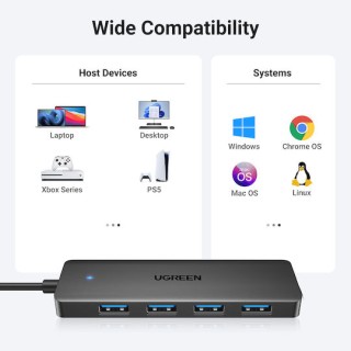 UGREEN Hub USB 3.0 4 Θυρών USB-A Gray (25851)