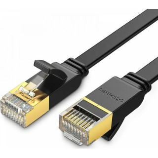 Ugreen Flat U/FTP (STP) Cat.7 Καλώδιο Δικτύου Ethernet (11265) 10m Μαύρο 