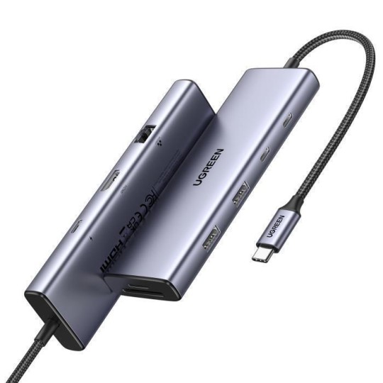 Ugreen CM498 USB-C Docking Station HDMI 4K PD Ethernet Γκρι