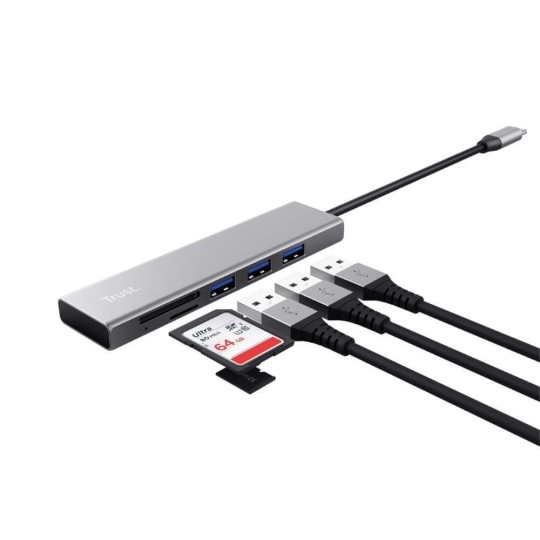 Trust Halyx USB 3.0 Hub 3 Θυρών με σύνδεση USB-C Γκρι 24191