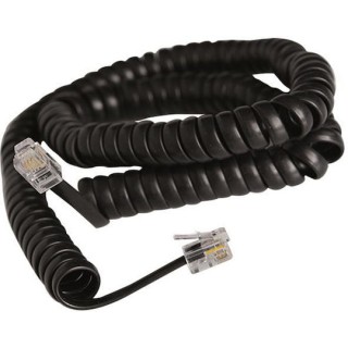 POWERTECH RJ10 4P4C CAB-T014 Καλώδιο Τηλεφώνου Spiral 2m Μαύρο