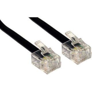 POWERTECH RJ11 6P4C CAB-T008 Καλώδιο Τηλεφώνου 2m Μαύρο