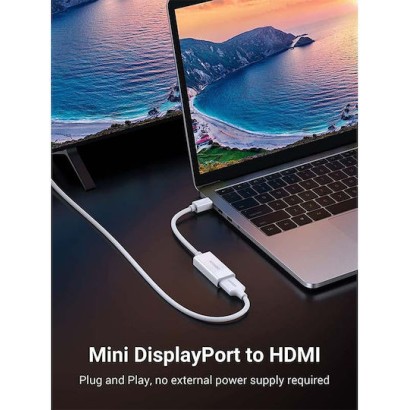 Ugreen MD112 Μετατροπέας mini DisplayPort male σε HDMI female Λευκό 1τμχ 10460
