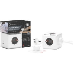 Allocacoc PowerCube 3 Θέσεων με 1 USB-A, 1 USB-C και Καλώδιο 1.5m Γκρι