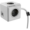 Allocacoc PowerCube 3 Θέσεων με 1 USB-A, 1 USB-C και Καλώδιο 1.5m Γκρι
