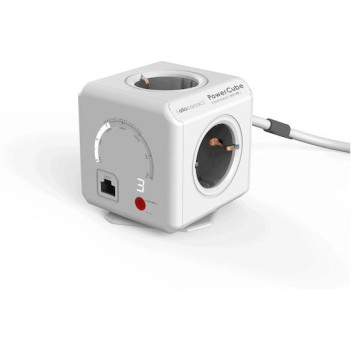 Allocacoc Extended Smart PowerCube Ασφαλείας 4 Θέσεων με 4 USB-A και Καλώδιο 1.5m Γκρι