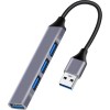 Powertech PT-1114 USB 3.2 Hub 4 Θυρών με σύνδεση USB-A Γκρι