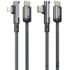 WK Braided USB 2.0 Cable USB-C male - USB-C 65W Μαύρο 1m