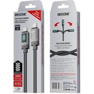 WK Braided USB 2.0 Cable USB-C male - USB-C 100W Γκρι 1.2m (250871)