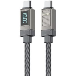 WK Braided USB 2.0 Cable USB-C male - USB-C 100W Γκρι 1.2m (250871)