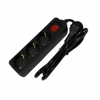 Entac ESEG3-1.5-SW-B Πολύπριζο 3 Θέσεων με Διακόπτη και Καλώδιο 1.5m Μαύρο