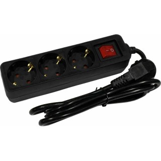 Entac ESEG3-1.5-SW-B Πολύπριζο 3 Θέσεων με Διακόπτη και Καλώδιο 1.5m Μαύρο