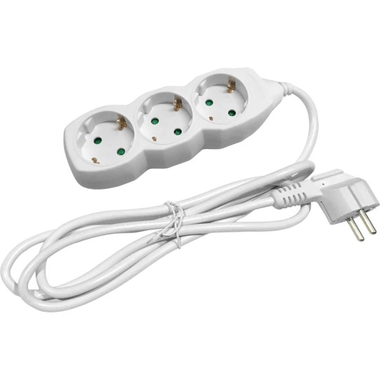 Entac ESEG3-1.5 Πολύπριζο 3 Θέσεων με Καλώδιο 1.5m Λευκό